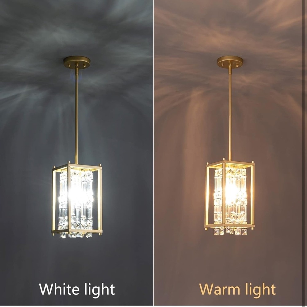 Modern Gold Crystal Chandelier Pendant Light Adjustable Height for Kitchen Bar - Picture 3 of 7